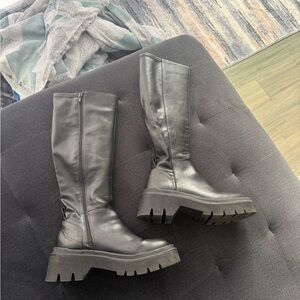 Black Vegan Knee-High Boots 8.5